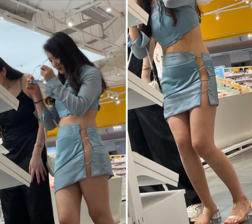 大神商场偷拍美女裙底❤️UR级！无敌大骚货半镂空骚裙和小骚丁极品清纯美少女穿着JK排队买面包黄色内蕾丝边
