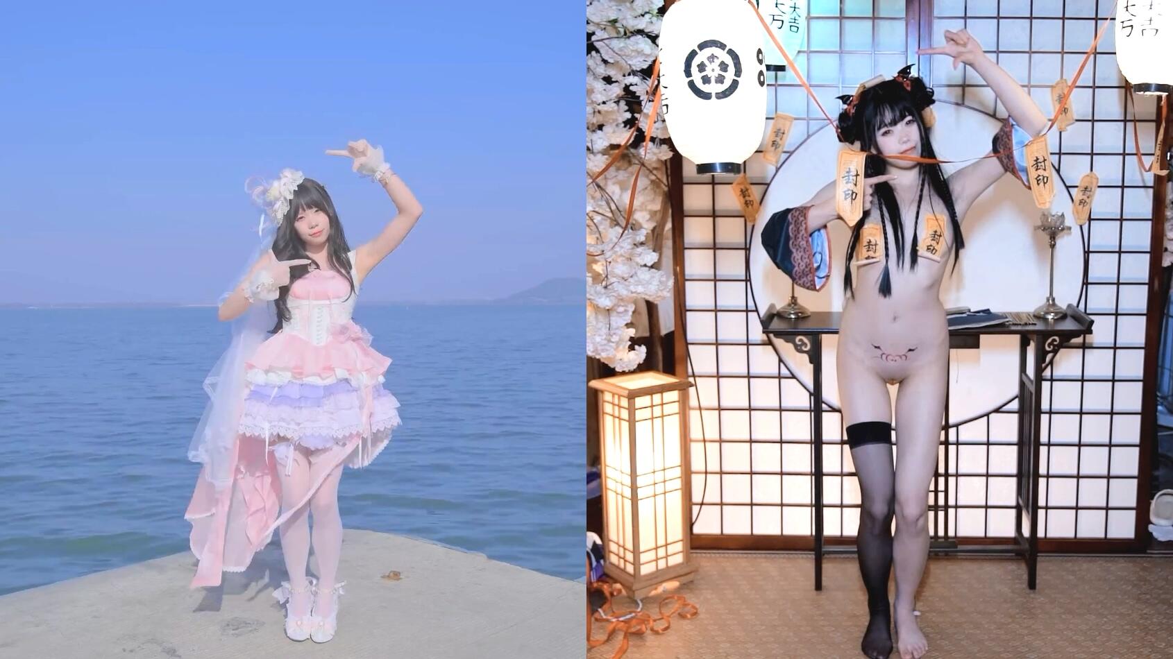 《最新顶流㊙️网红泄密》千元定制B站颜值热舞主播极品女神嫩妹【咬一口兔娘】金主私定，多个主题反差对比裸舞不是土嗨，绝对带感