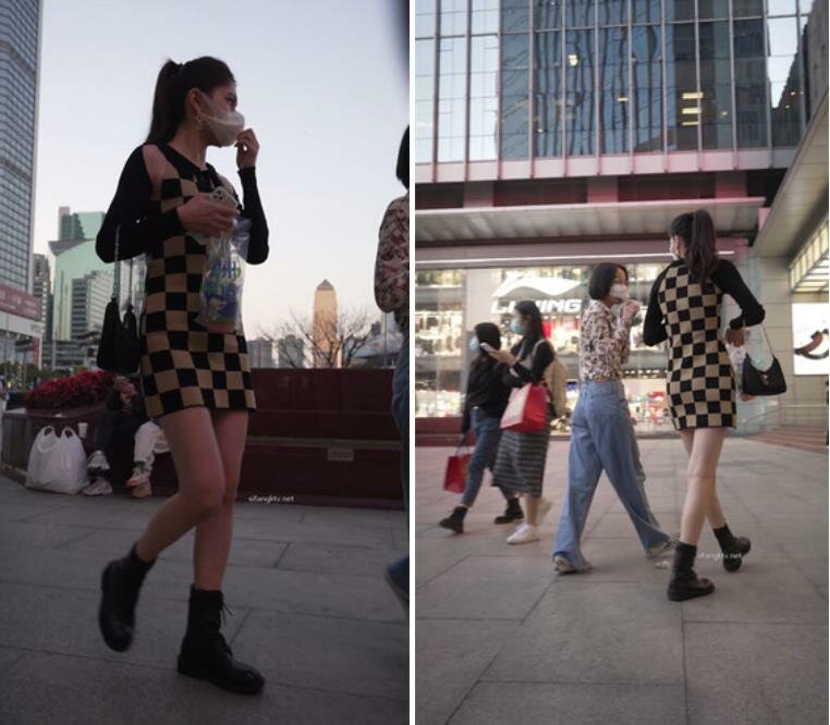 假期偷拍美女裙底❤️男友当保镖美女放心穿短裙配骚丁屁股非常嫩包臀裙长腿美女排队买奶茶前后CD窄内露毛