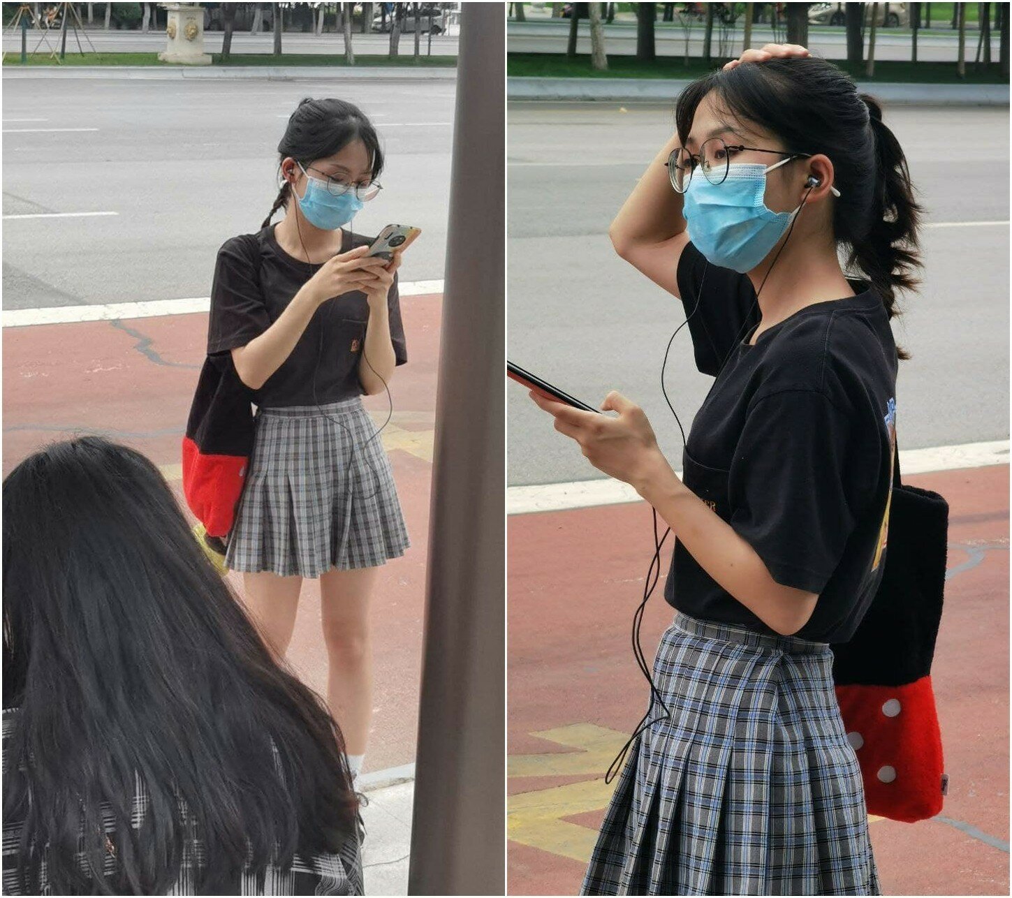暗香行精选经典CP❤公交车站跟踪偷拍清纯眼镜美女的小嫩鲍