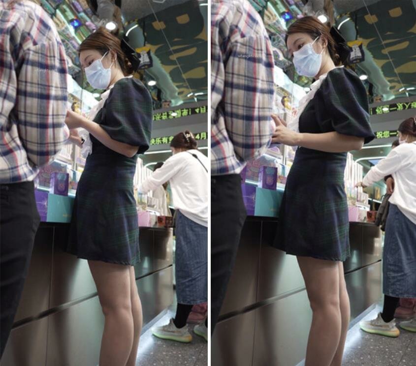 偷拍美女裙底风光❤️极品美女白色超短裙超长时间抄底灰色内内超薄透明丝袜美女买盲盒抄底黑白花纹内裤